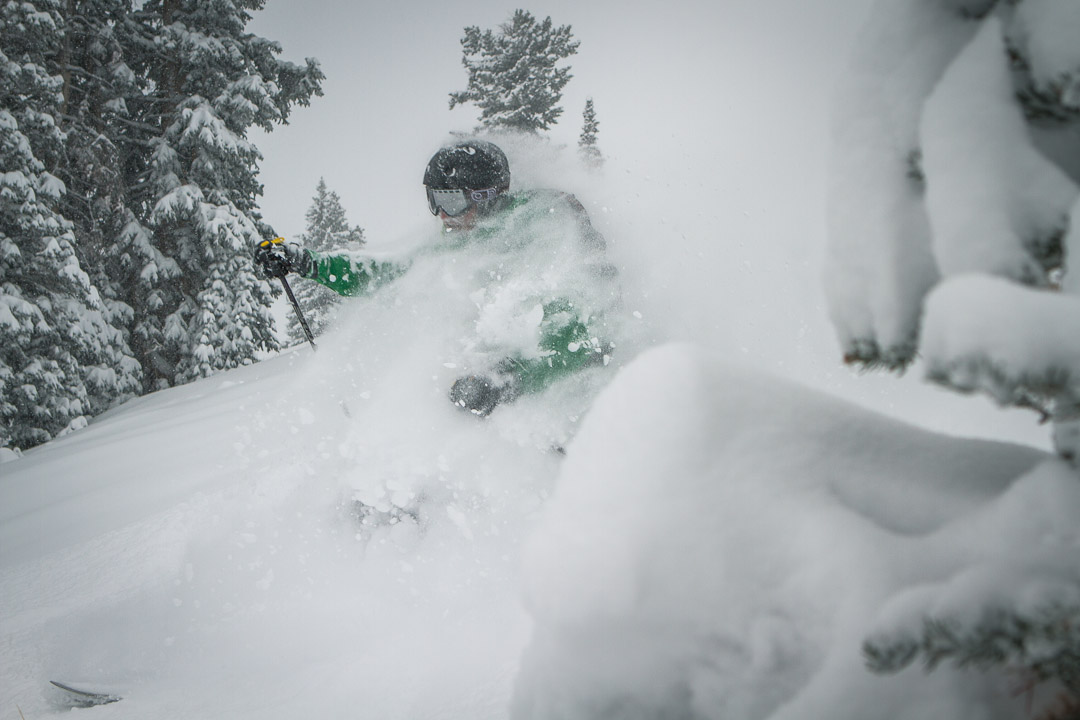 U of Utah Atmospheric Sciences PhD student Jeff Massey examines snow density by Jim Harris