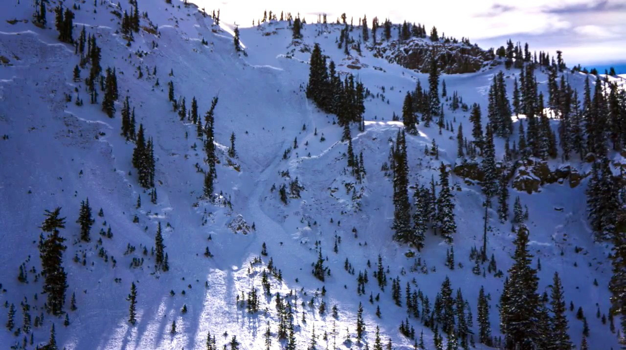 Sunset Peak Slide in November, By Bruce Tremper